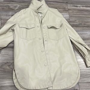 H&M shacket never worn. Cream leather